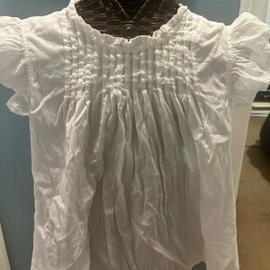 White Pleated Blouse